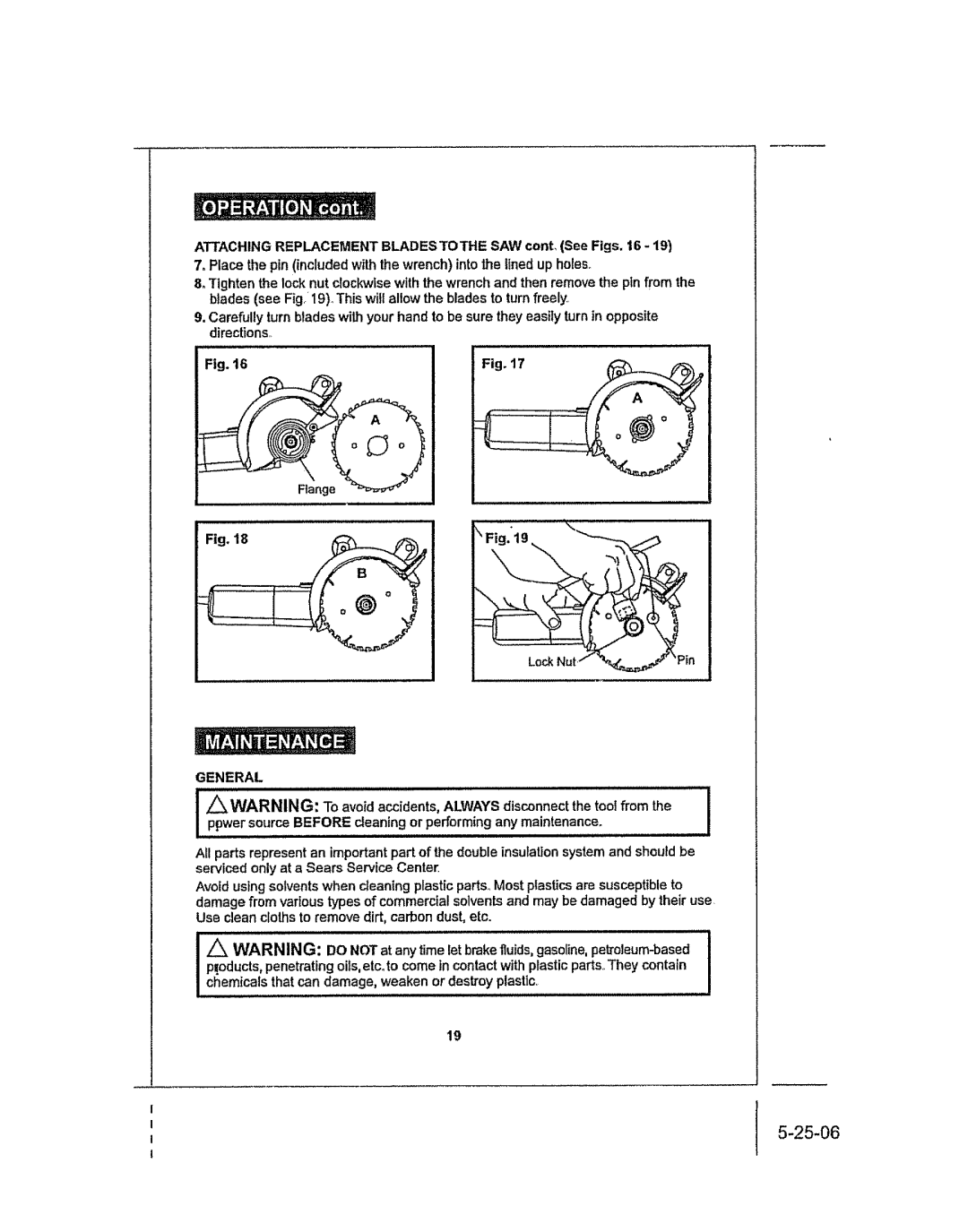 Craftsman 286.25574 owner manual General, Only at a Sears Service Center 