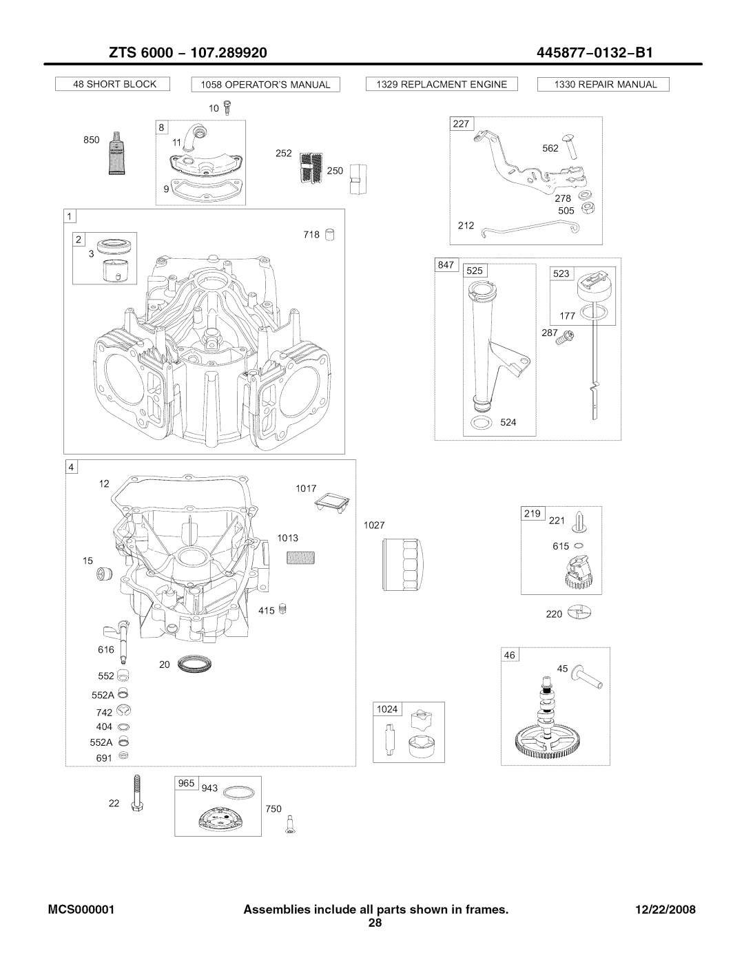 Craftsman manual ZTS 107.289920 445877-0132-B1 