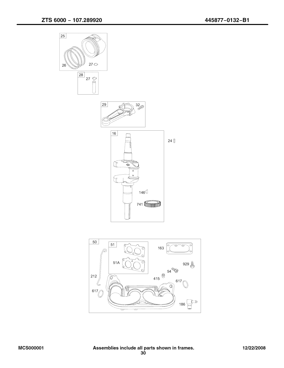 Craftsman 107.289920 manual ZTS 6000 445877-0132-B1 