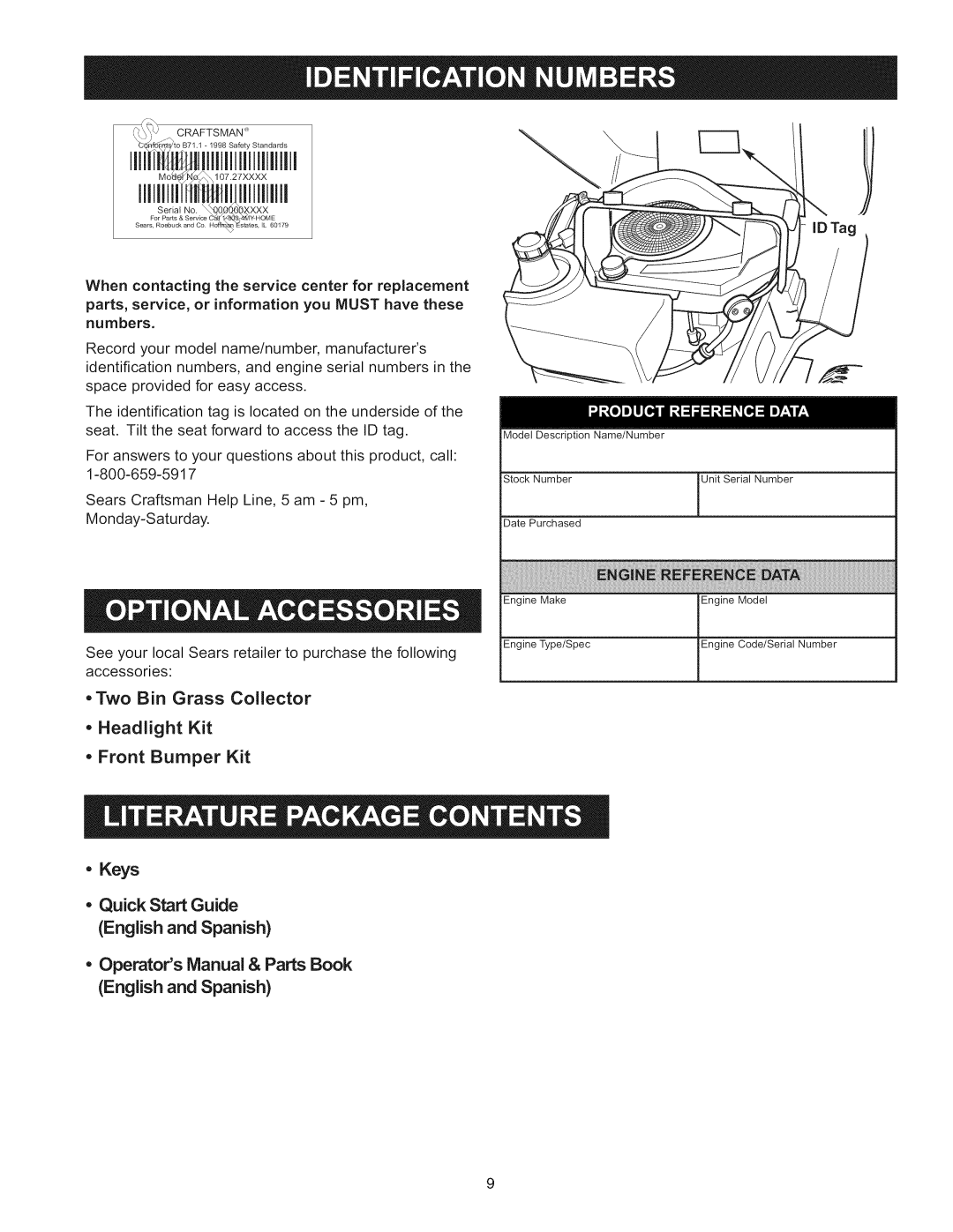 Craftsman 107.289920 manual English and Spanish 