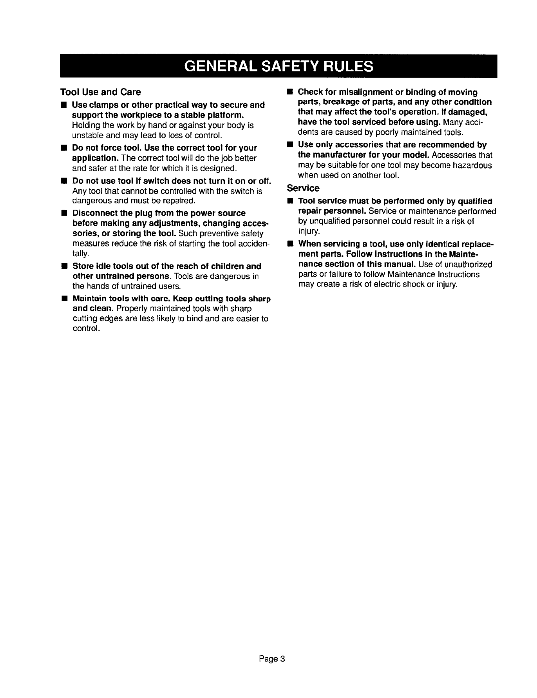 Craftsman 315.10136 operating instructions 