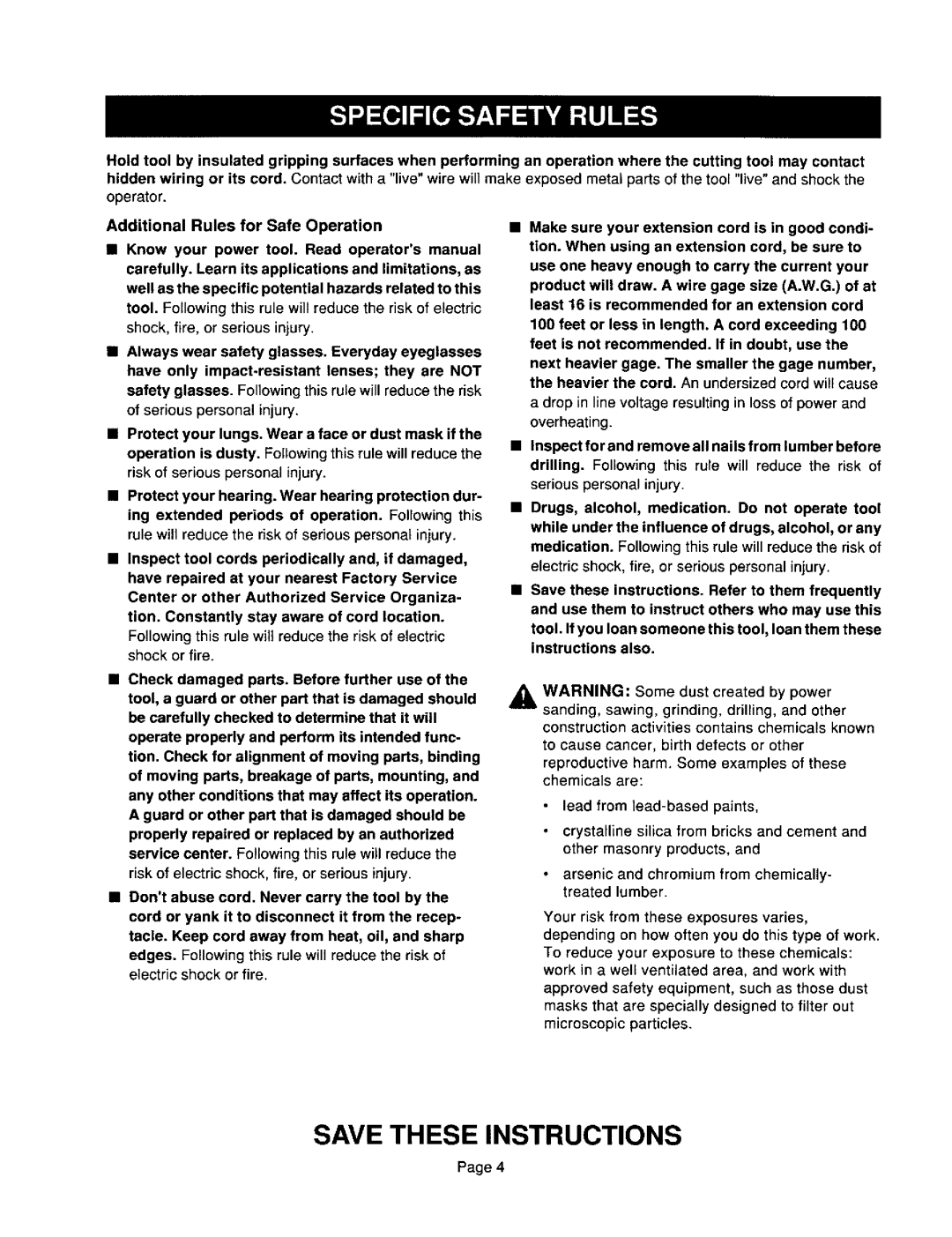 Craftsman 315.10136 operating instructions Chromium 