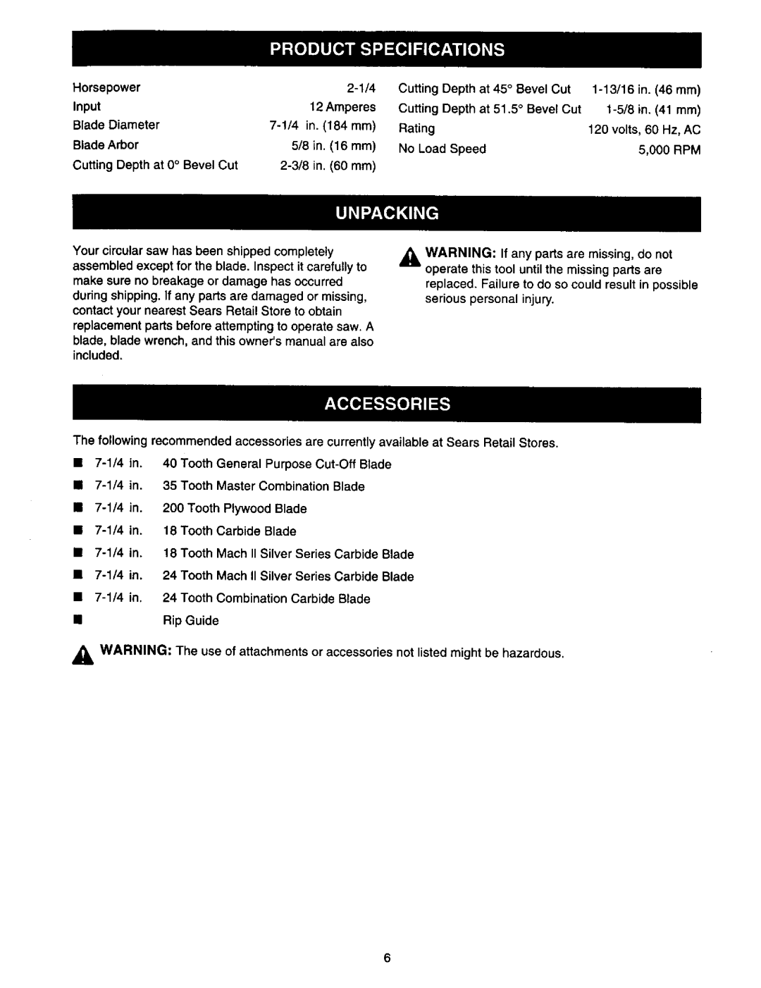 Craftsman 315.10849 owner manual Rpm, Cutting Depth at 0 Bevel Cut Ram, Operate this 