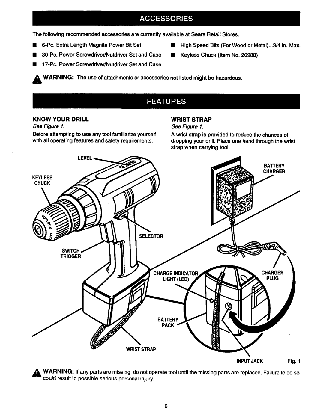 Craftsman 315.111920 owner manual Know Your Drill, See Figure, Wrist Strap, Pack Wriststrap 