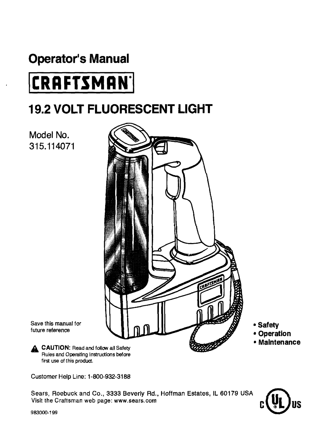 Craftsman 315.114071 manual OperatorsManual 