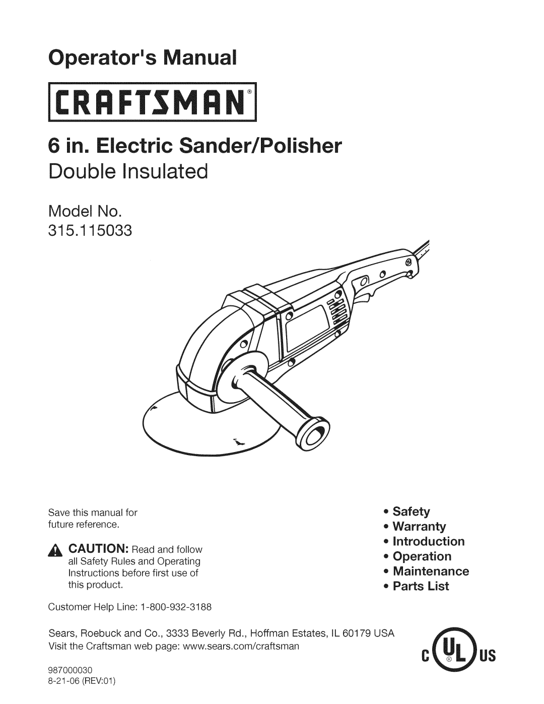 Craftsman 315.115033 operating instructions Operators Manual 