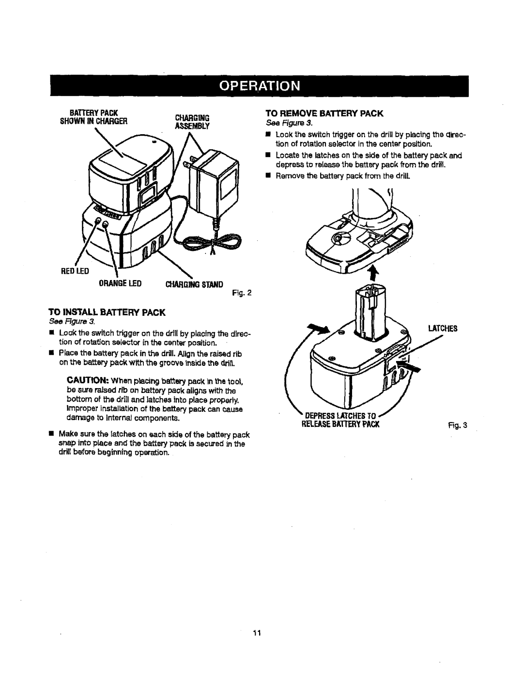 Craftsman 350, 315.11534 manual Batterypack Shownincharger Ci.Iging Assembly, Toremovebatterypack 