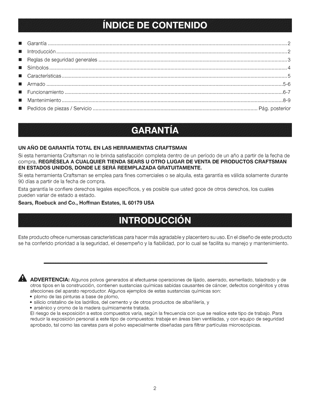 Craftsman 315.115930 manual UN ANO DE GARANTiA Total EN LAS Herramientas Craftsman 