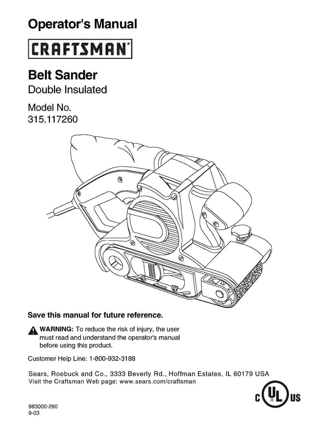 Craftsman 315.11726 manual CRRFTSMRNq 