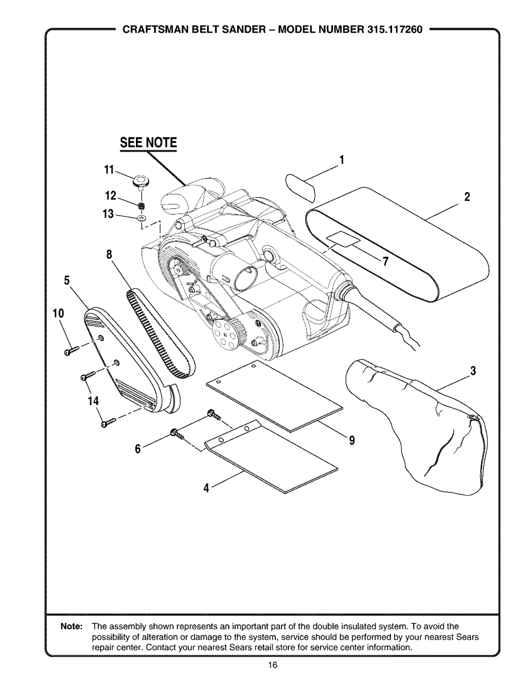 Craftsman 315.11726 manual See Note 