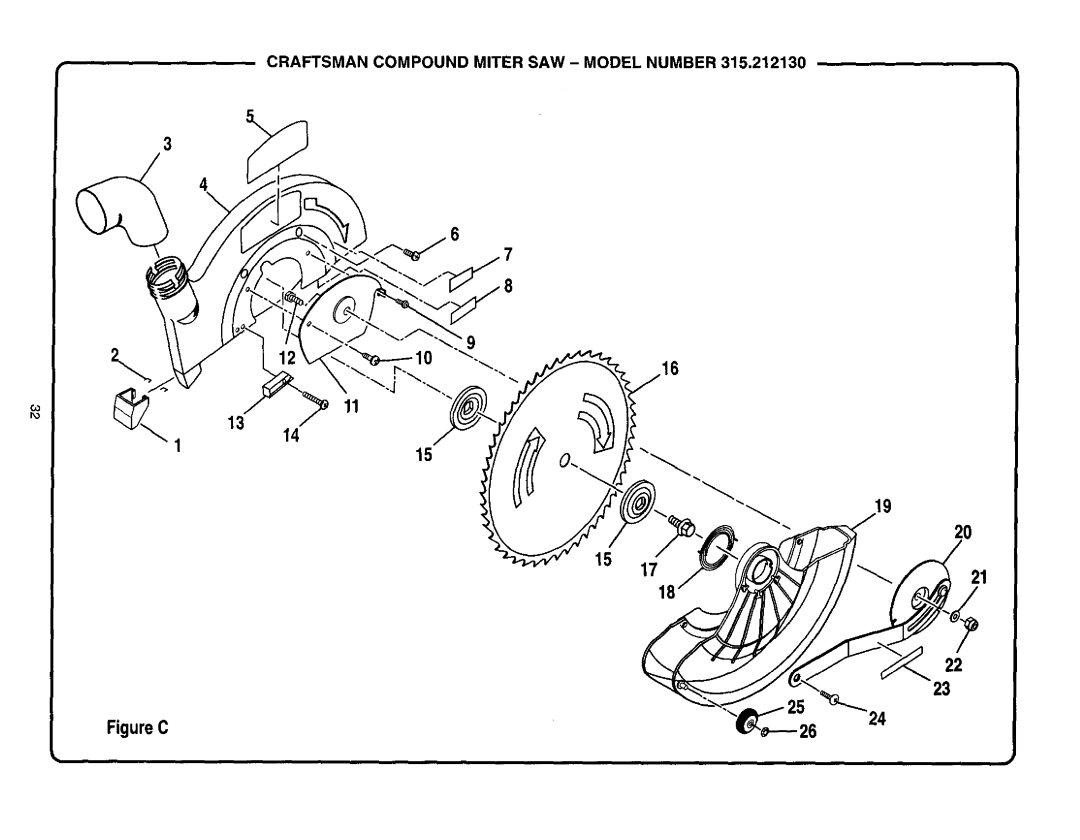 Craftsman 315.21213 manual Figure C 