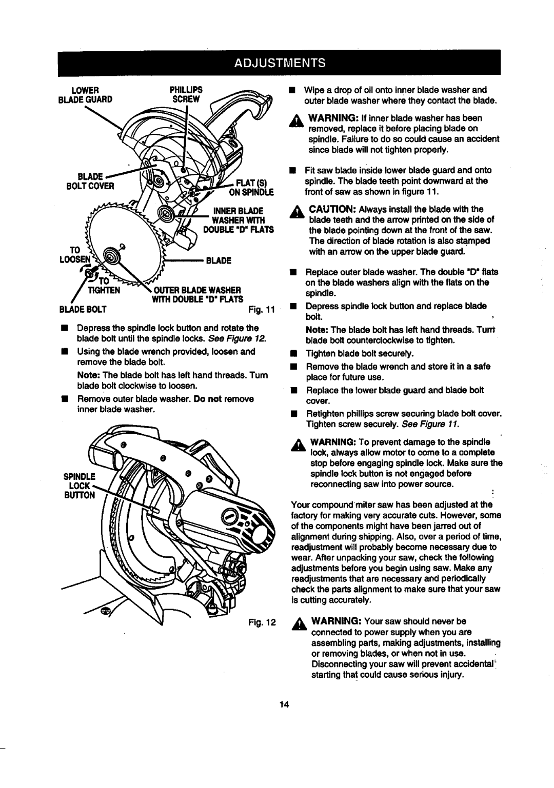 Craftsman 315.2121O0 owner manual Boltcover, Screw, Onsmndle, Blade Tighten Outerbladewasher Bladebolt Withdoubledflats 