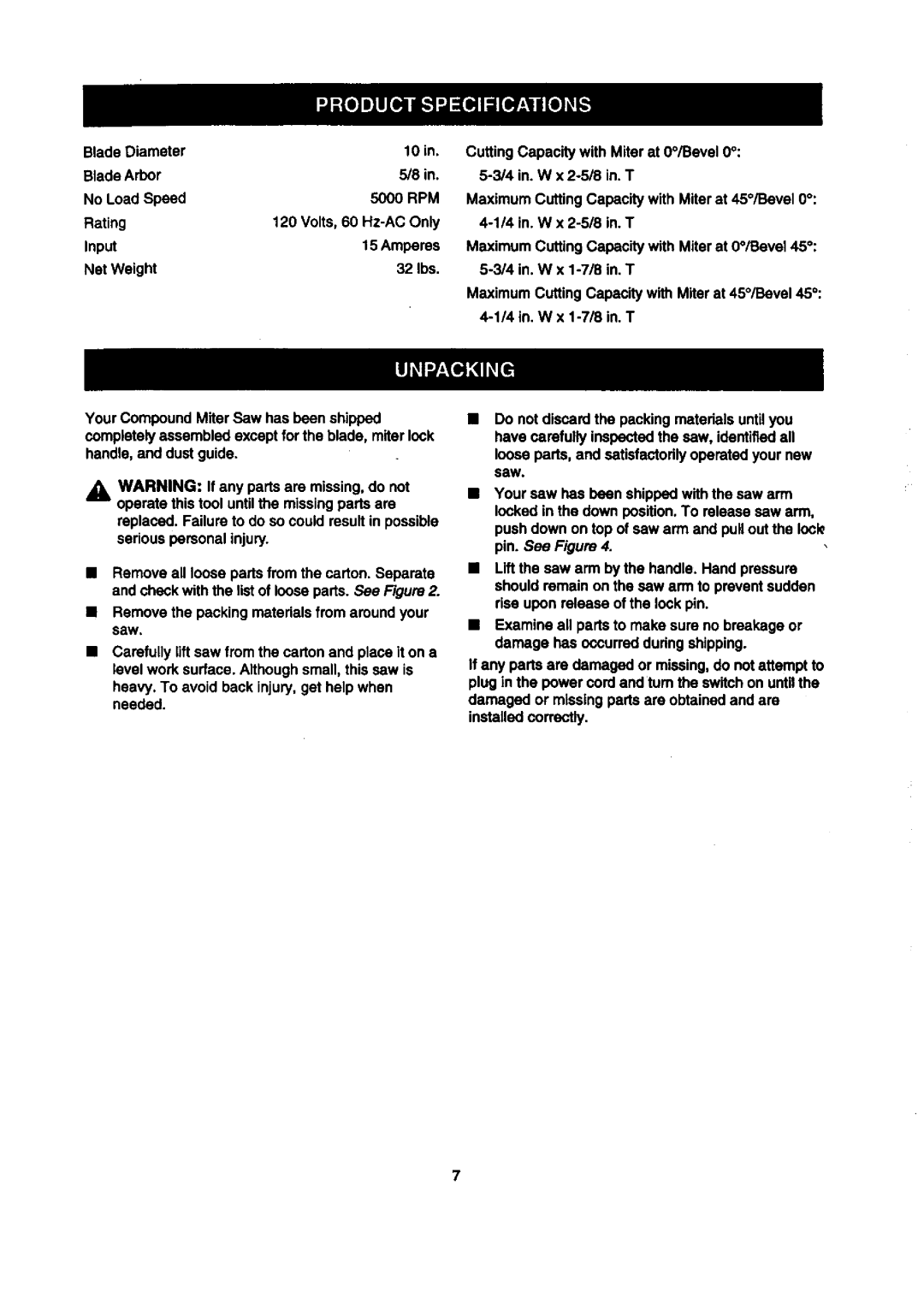 Craftsman 315.2121O0 owner manual Rating 