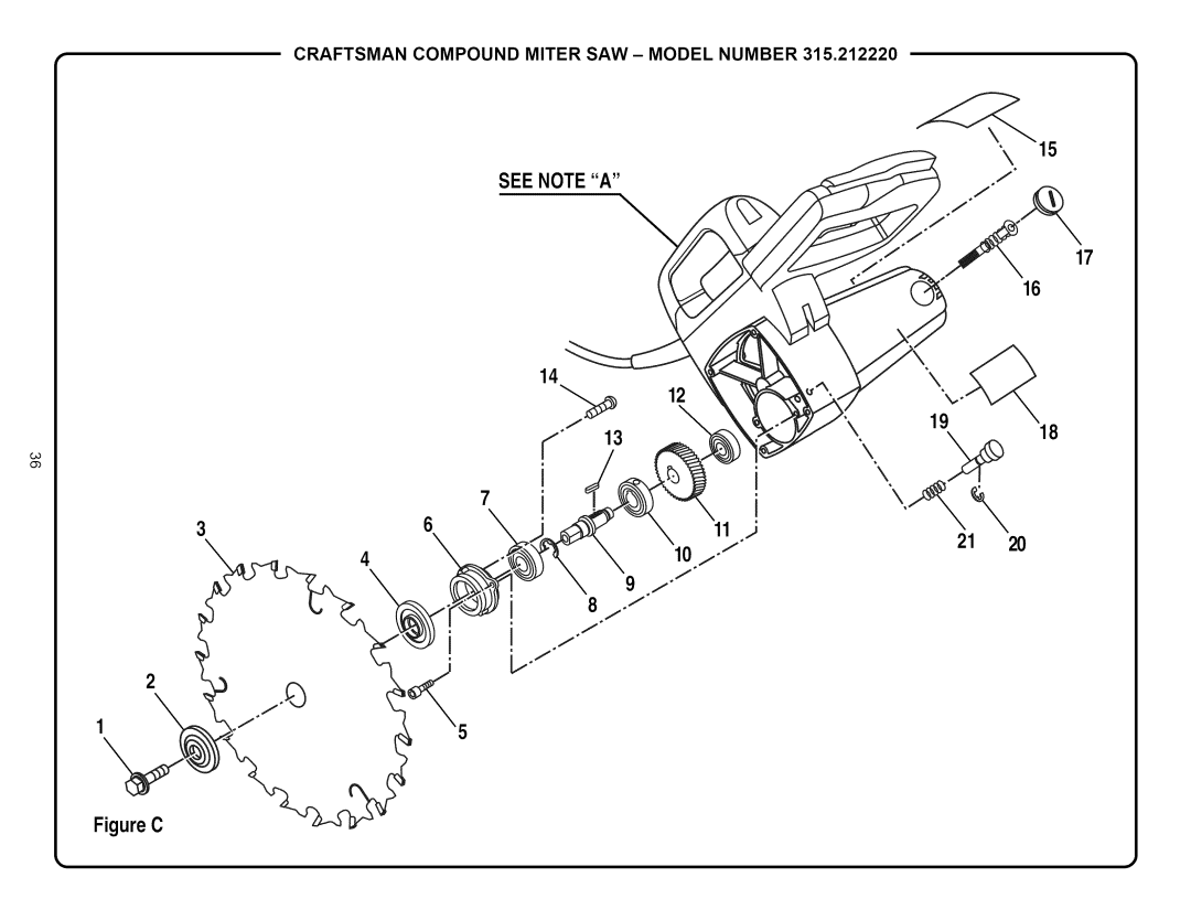 Craftsman 315.21222 owner manual FigureC 