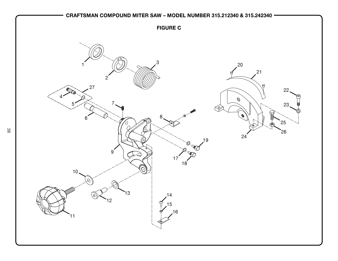 Craftsman 315.21234, 315.24234 manual Figure C 