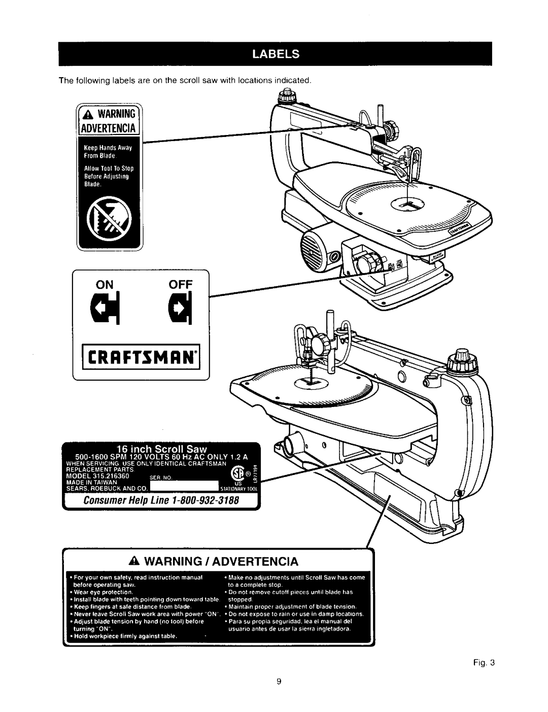 Craftsman 315.21636 owner manual Crrftsmrn 