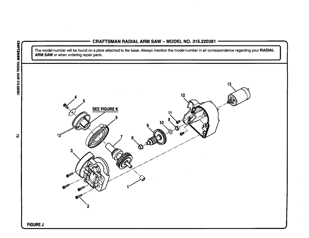 Craftsman 315.220381 owner manual Figurej 