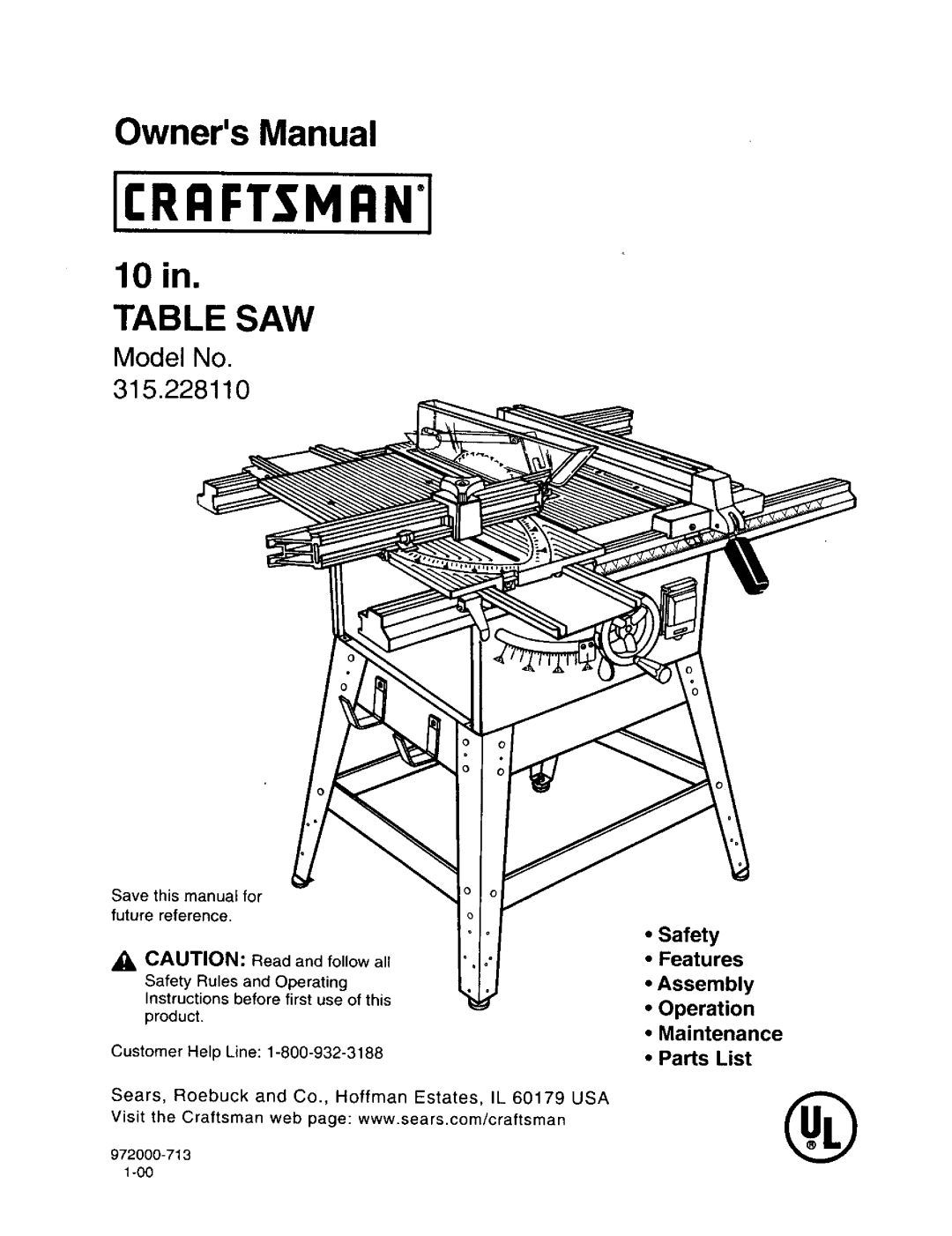 Craftsman 315.22811 owner manual Rules Operating, Instructions before first use of this, Product 