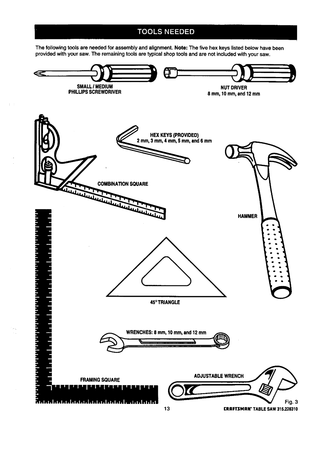 Craftsman 315.22831 Small I Medium Nutdriver Philupsscrewdriver, Hexkeysprovided, Combinaonsouare Hammer 45TRIANGLE 