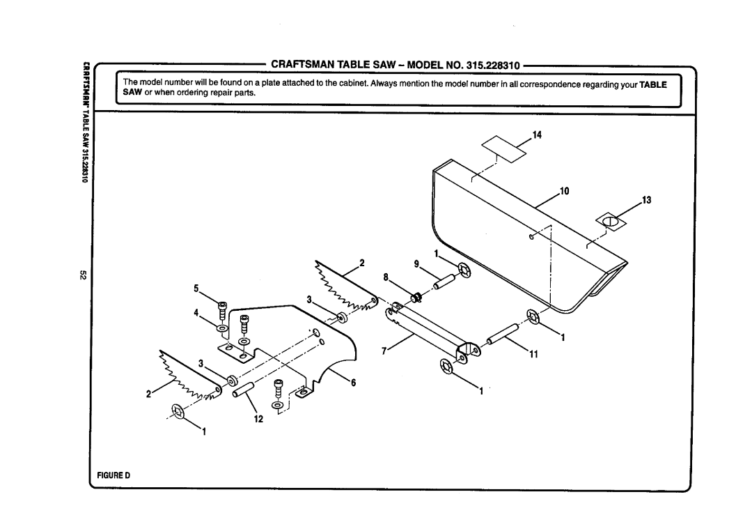 Craftsman 315.22831 owner manual Figured 