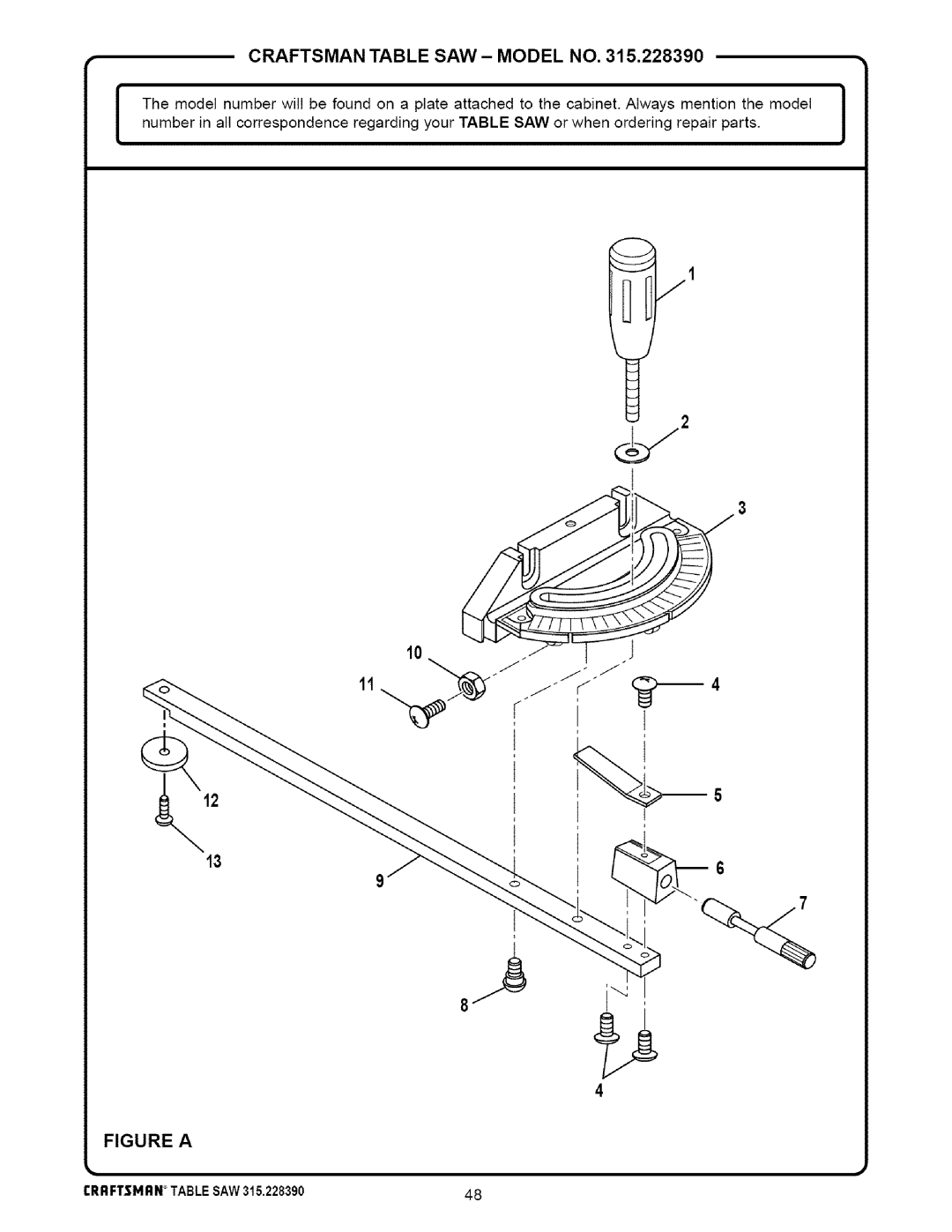 Craftsman 315.22839 owner manual Figure a 