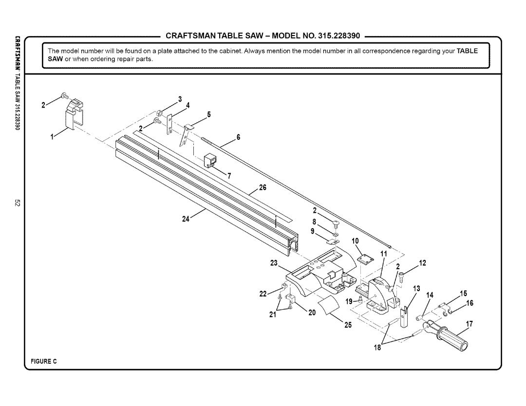 Craftsman 315.22839 owner manual Craftsman Table SAW Model no 