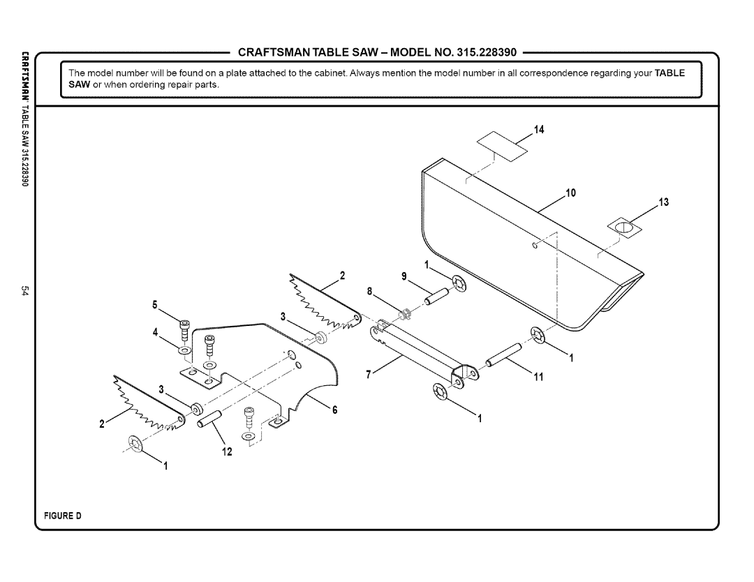 Craftsman 315.22839 owner manual Figured 