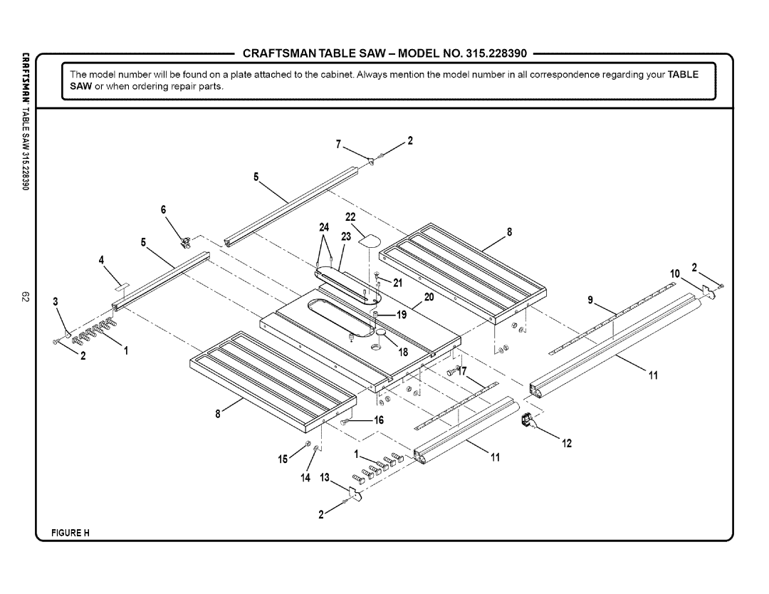 Craftsman 315.22839 owner manual Figureh 