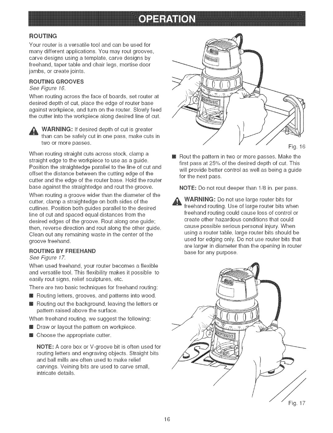 Craftsman 315.26921 manual Yourrouterisa versatiletooUandcarlbeusedfor, Routinggrooves, Base for any Purpose See FTure 