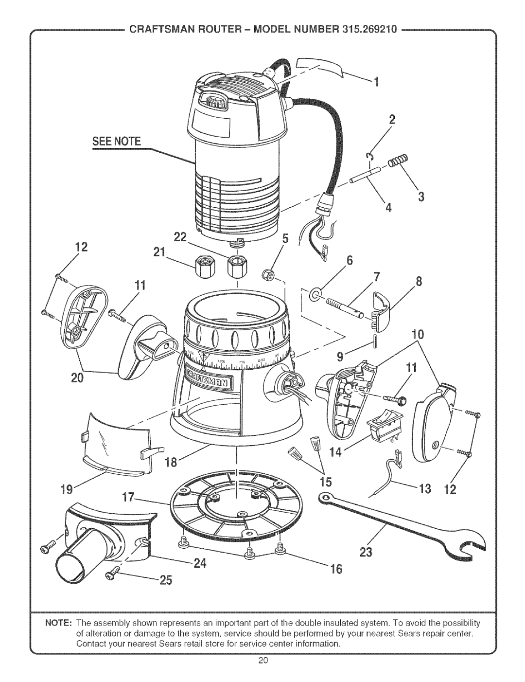 Craftsman 315.26921 manual 2524, Seenote 