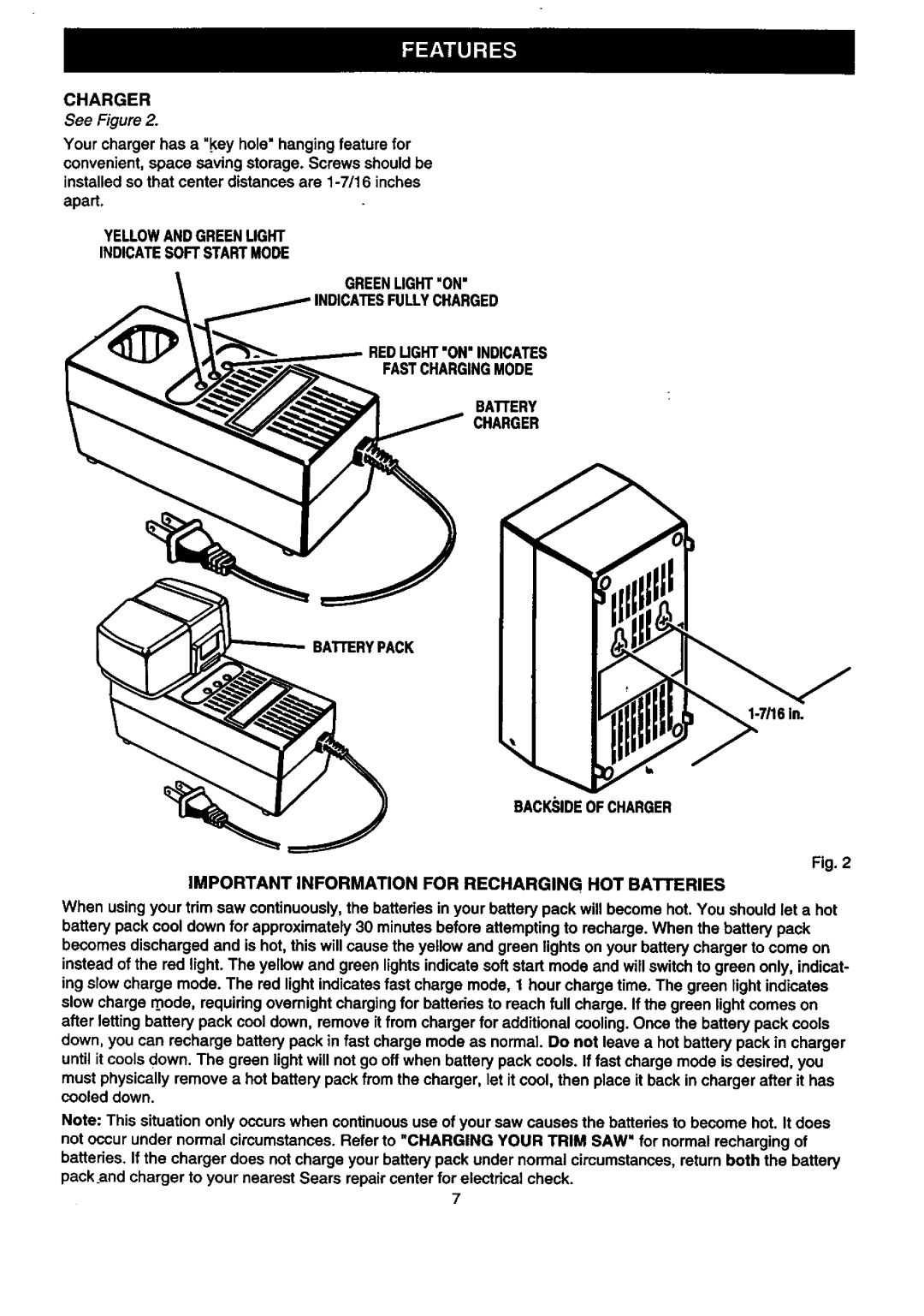 Craftsman 315.2696 owner manual Charger 