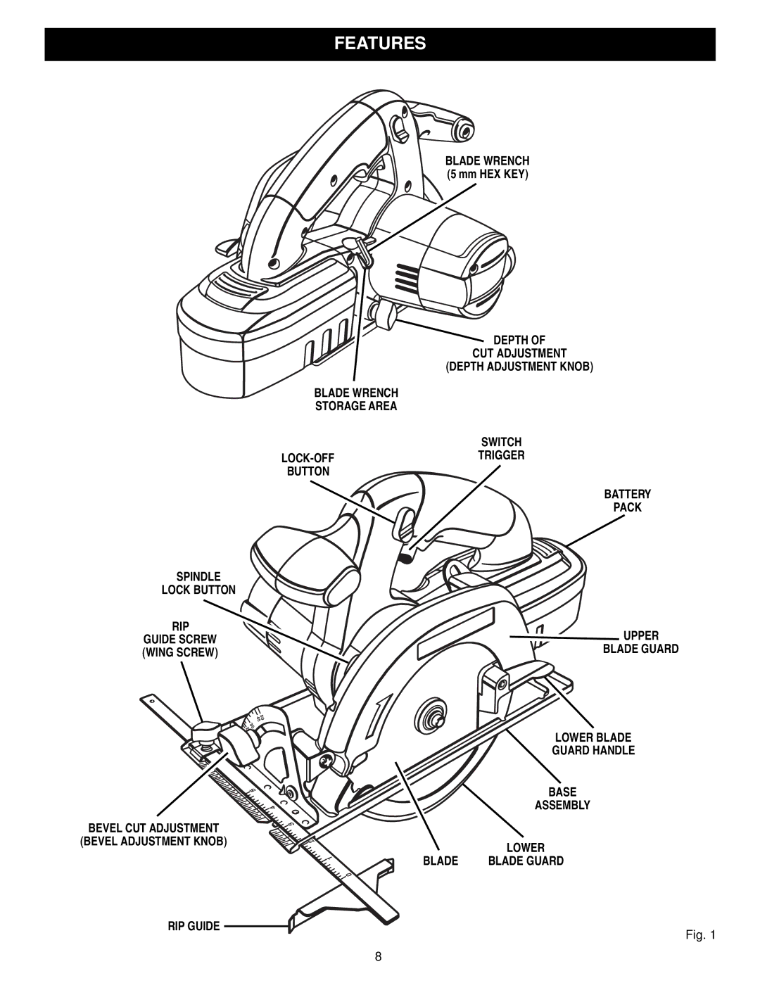 Craftsman 315.27119 owner manual RIP Guide, Blade 