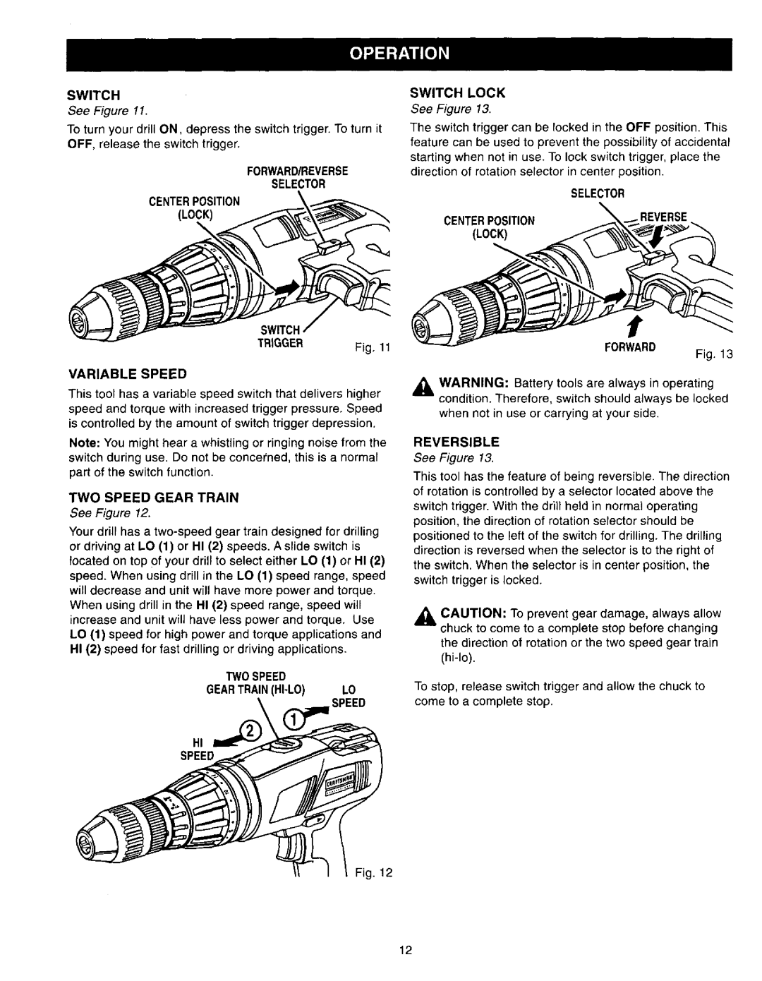 Craftsman 315.27127 Forwarreverse Selector Centerposition Lock Switch Lock, Selector CENTERPOSITION,.REVERSE, Reversible 