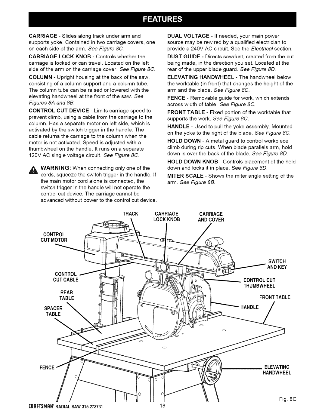 Craftsman 315.273731 owner manual Spacer, FEN Elevating Handwheel 