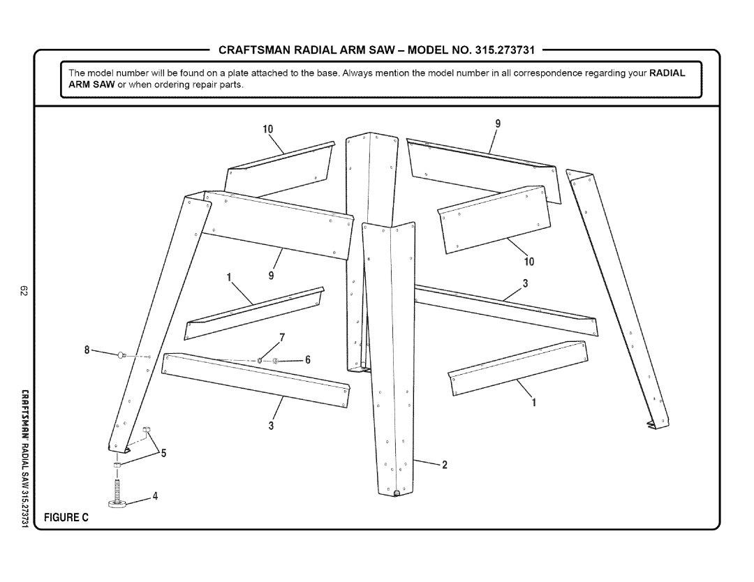 Craftsman 315.273731 owner manual Figure C 