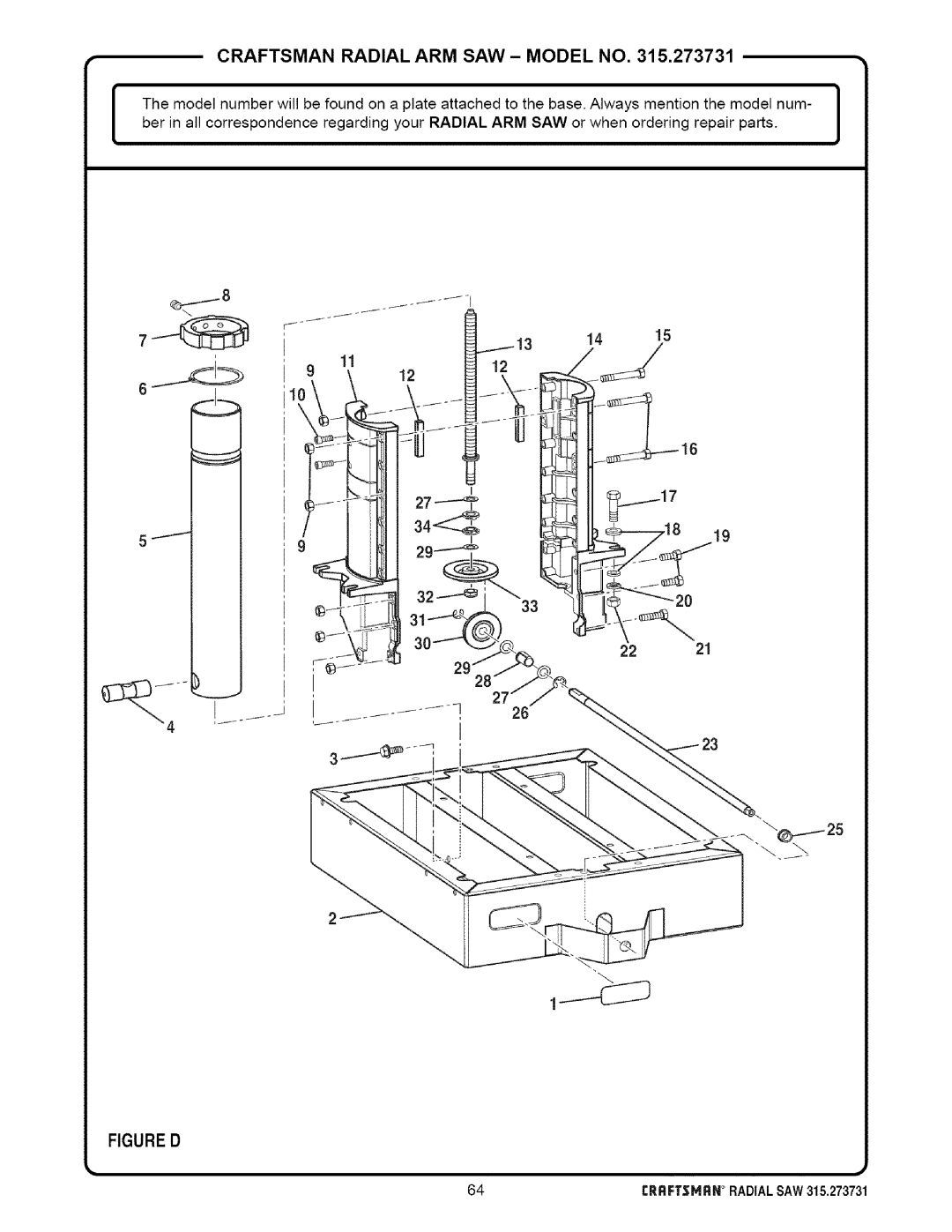 Craftsman 315.273731 owner manual 27--+---17 