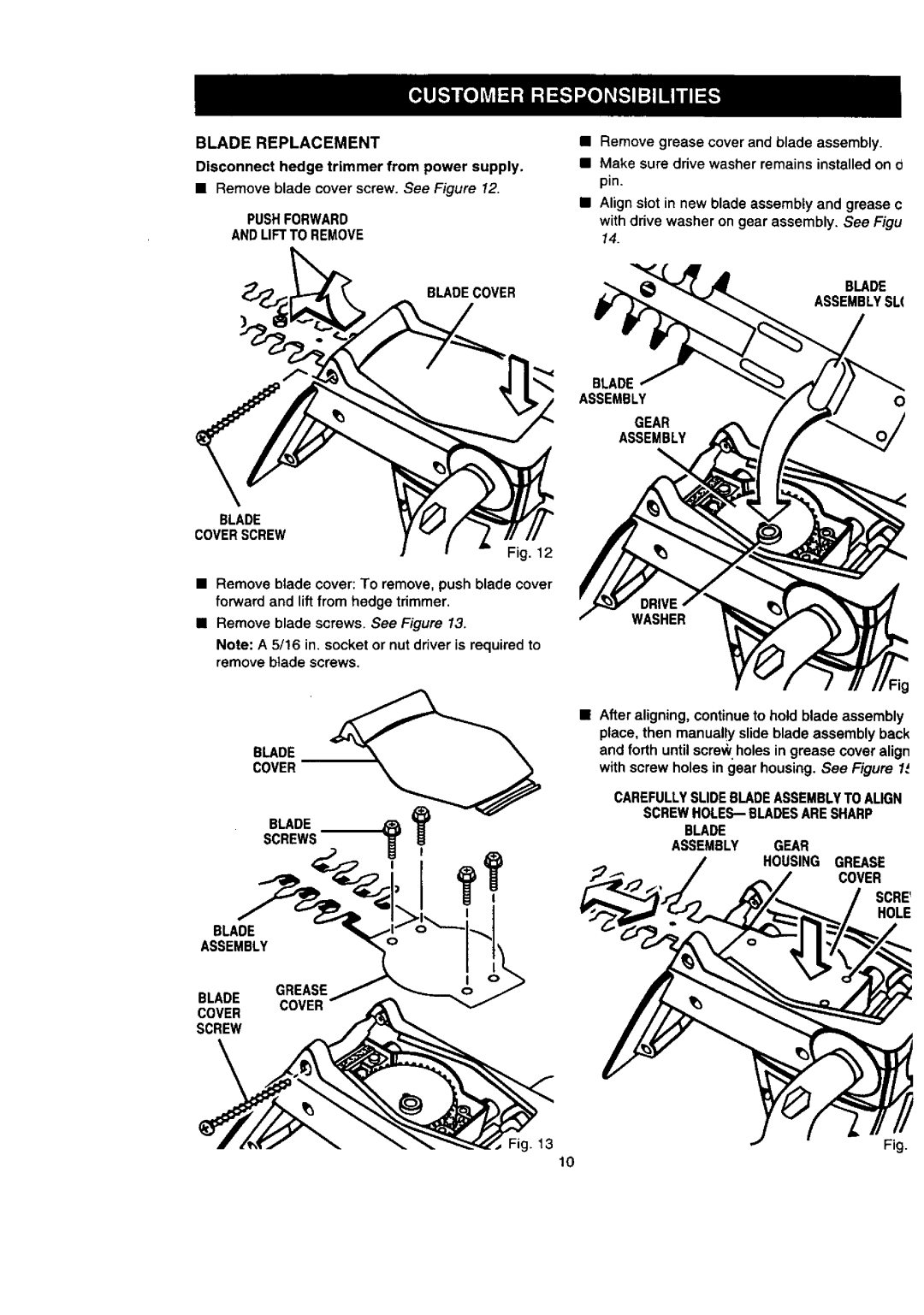 Craftsman 315.79889 Pushforward Andliftto Remove, Remove grease cover and blade assembly, ASSEMBLYSt, Blade Assemblyo Gear 