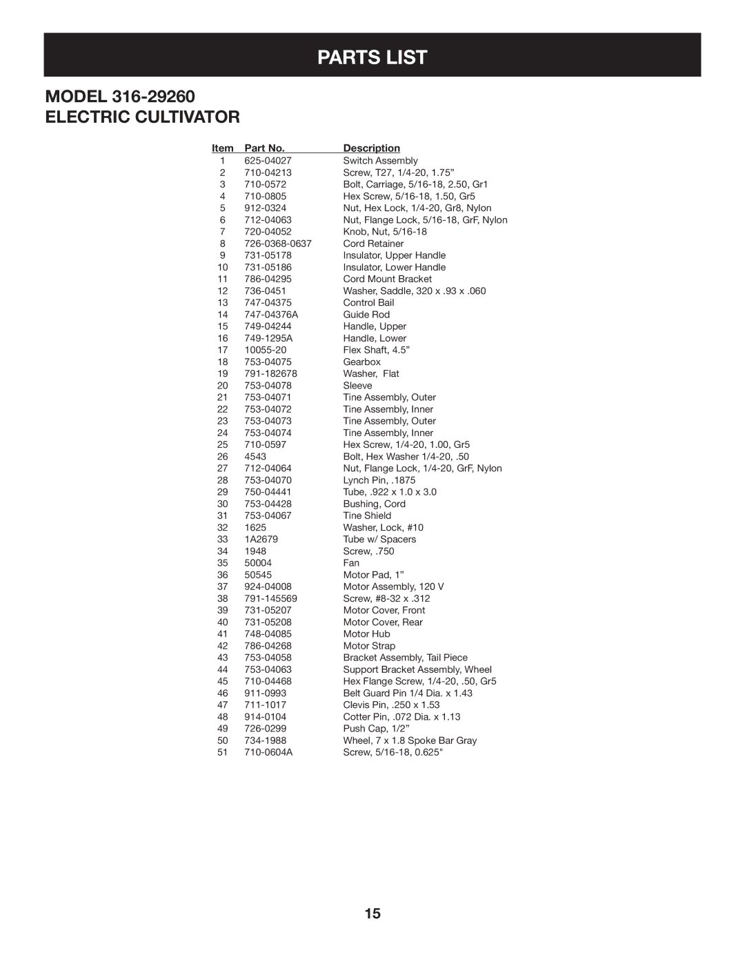 Craftsman 316.2926 manual Description 