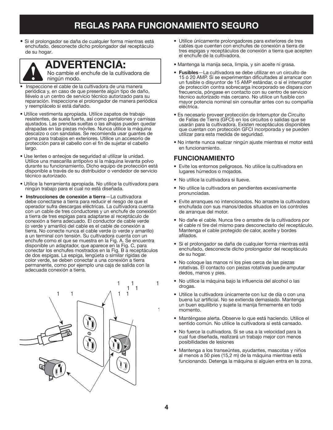 Craftsman 316.2926 manual Advertencia, Funcionamiento 