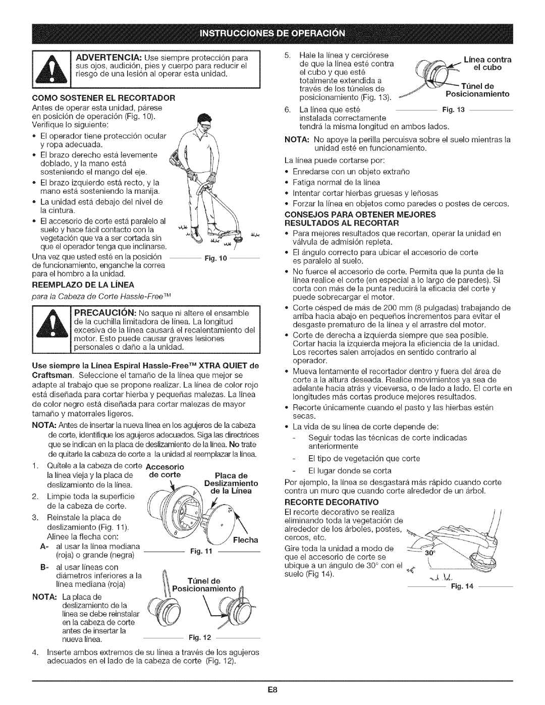 Craftsman 316.79194 manual Placa de, Tunel de, Posicionamiento, Trnel de, Recorte Decorativo 