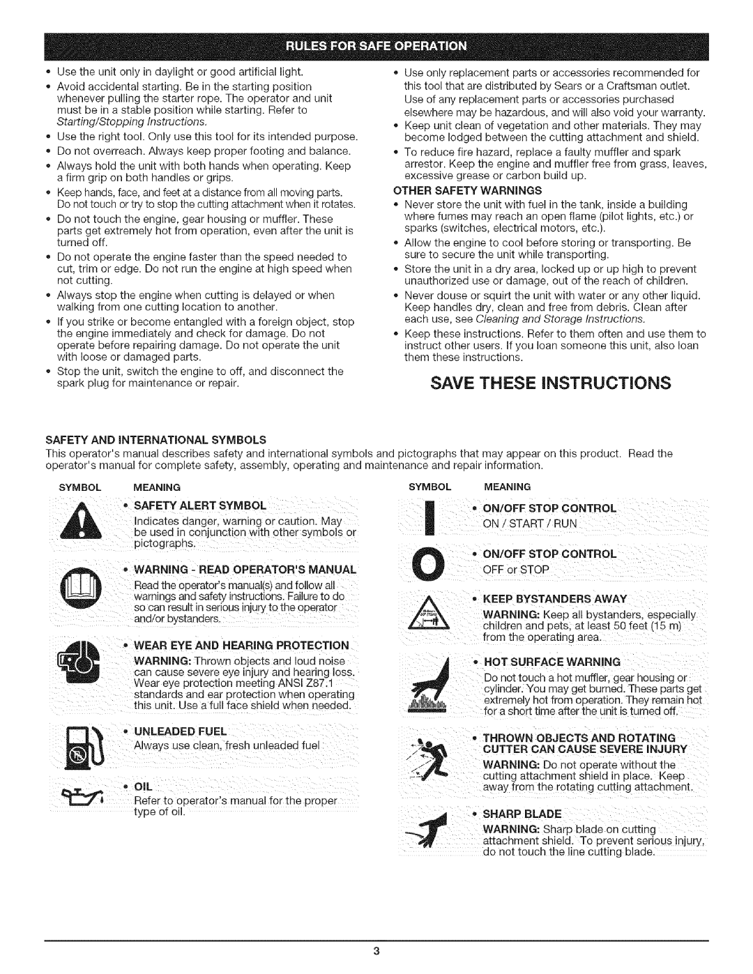 Craftsman 316.79194 manual Refert0operatorSmanal theproper 