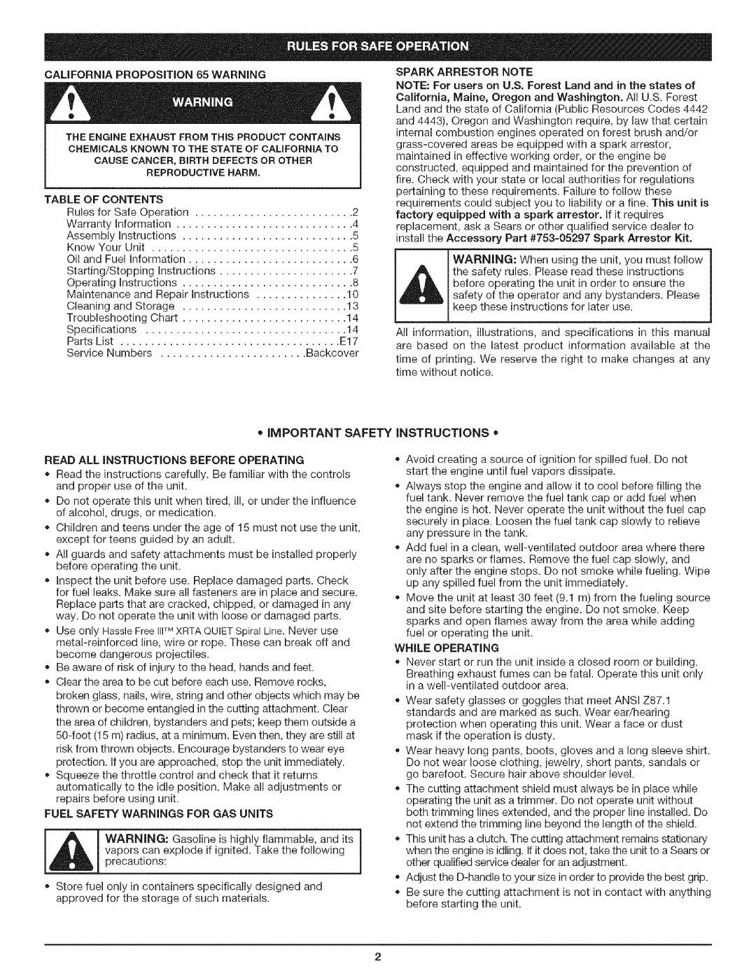 Craftsman 316.79194 manual iMPORTANT SAFETY INSTRUCTIONS 