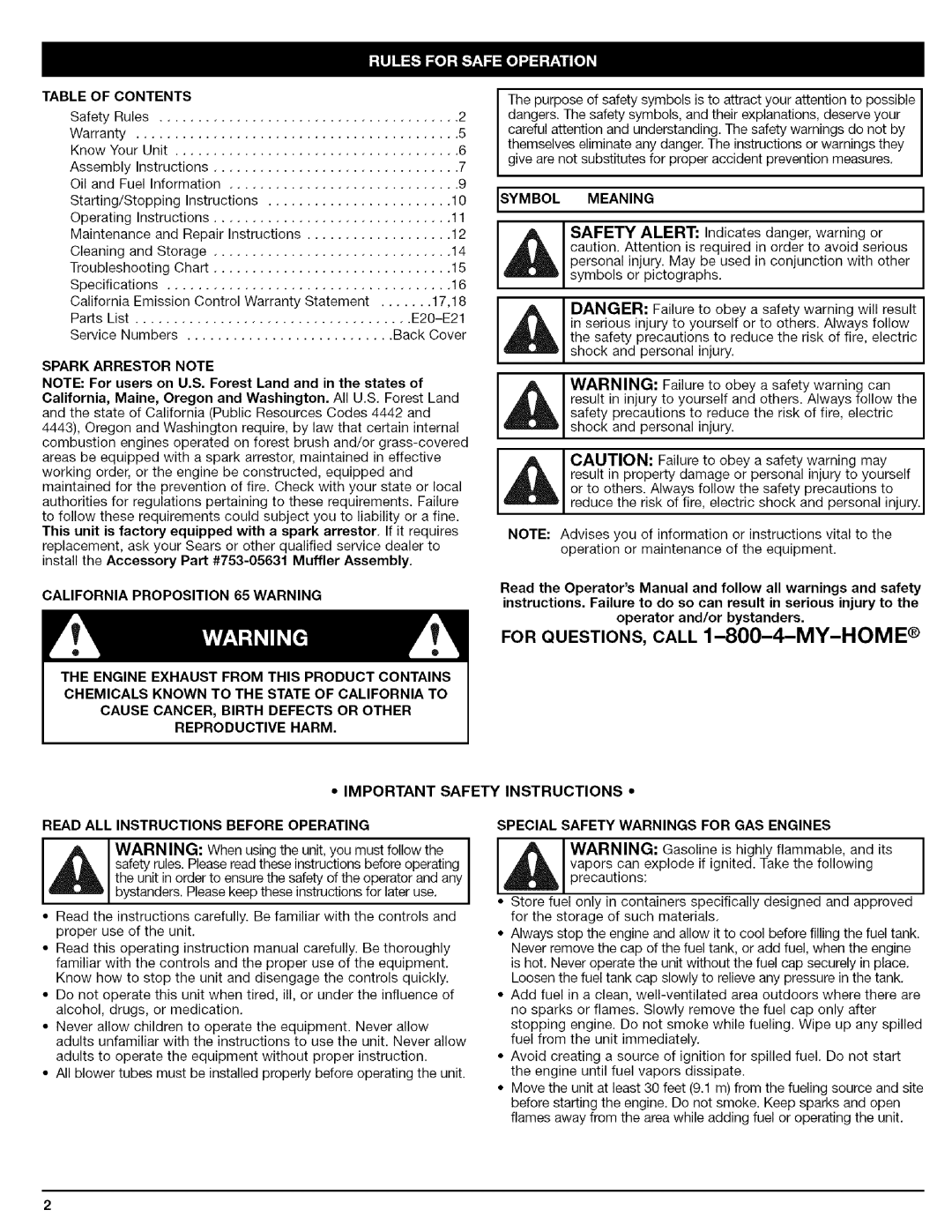 Craftsman 316.79479 manual Spark Arrestor Note, Install the Accessory 753-05631Muffler Assembly, Symbol Meaning 