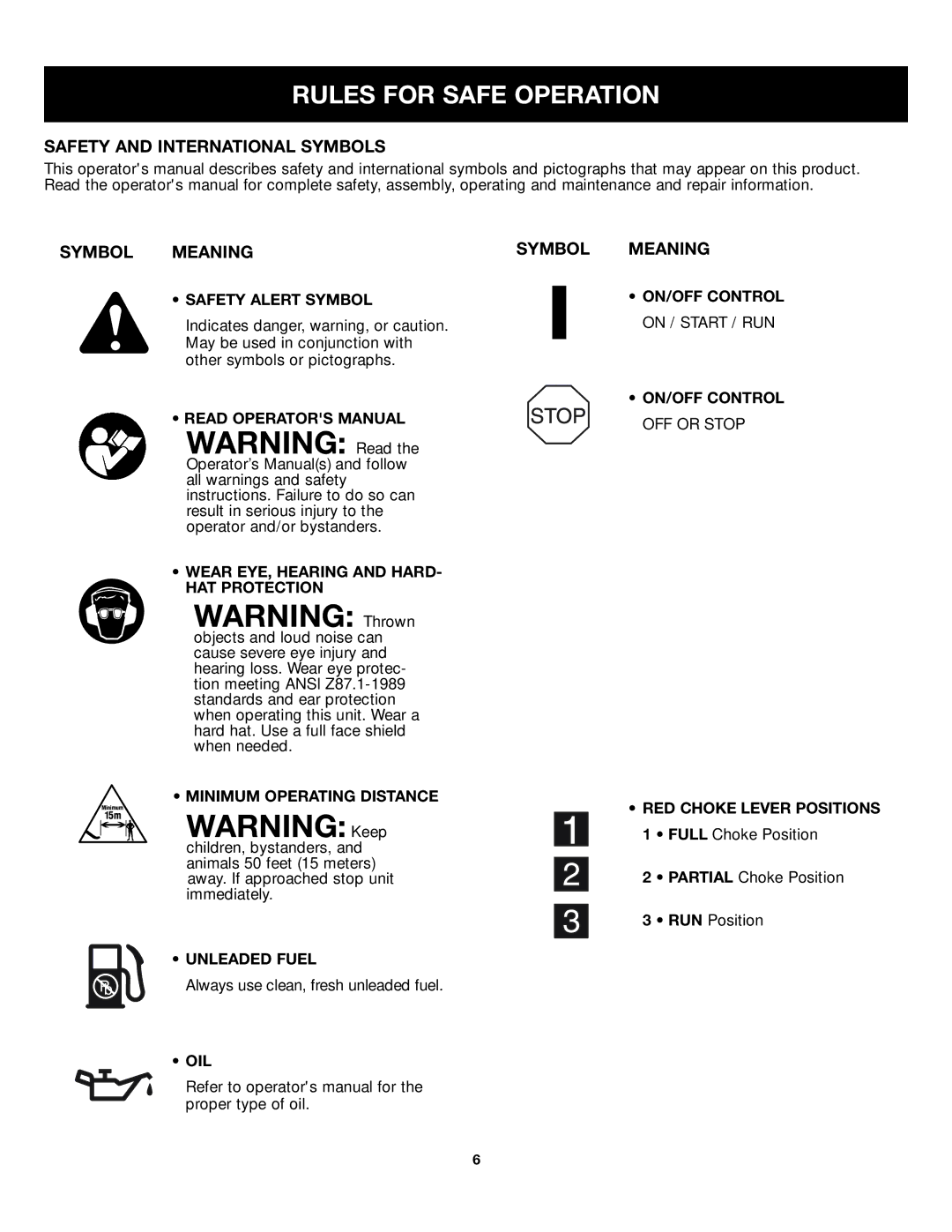 Craftsman 316.79499 manual Safety and International Symbols 