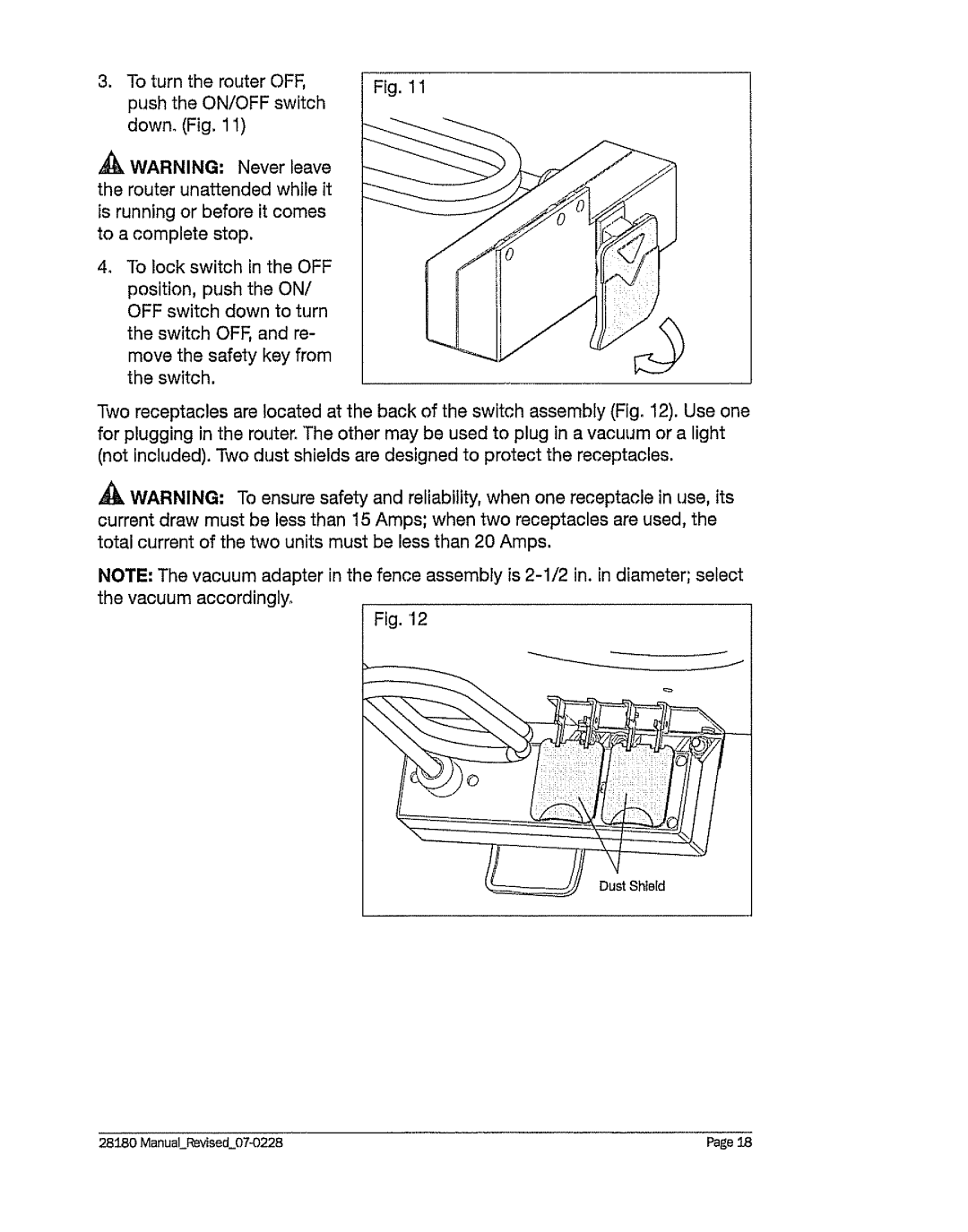 Craftsman 320. 28180 operating instructions Dust Shield 28/80 ManuatRevised07-0228 Page/8 