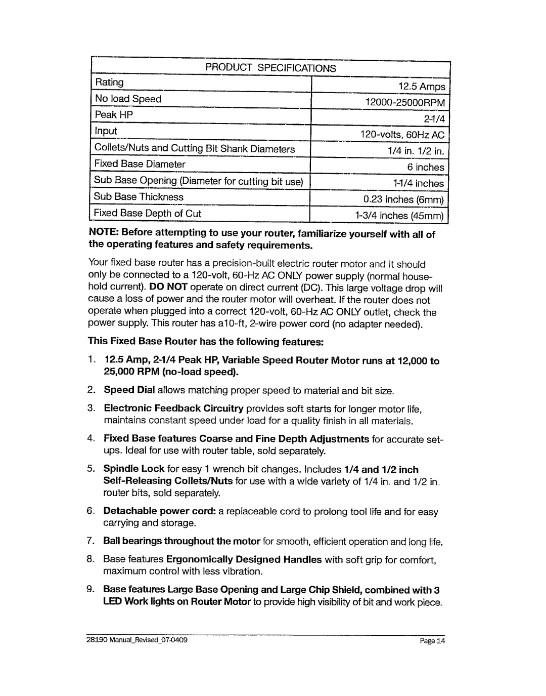 Craftsman 320.2819 operating instructions Operating features and safety requirements, Yourself with all 