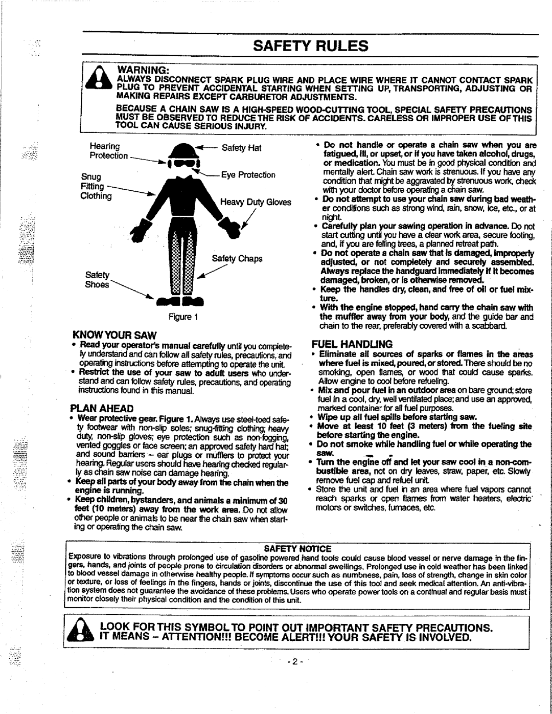 Craftsman 358.351080 manual Night, Know Your SAW, Plan Ahead, Fuel Handling 