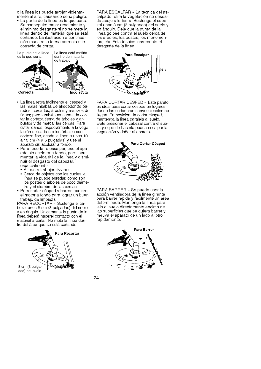 Craftsman 358.79101 instruction manual Para Escalpar i J 