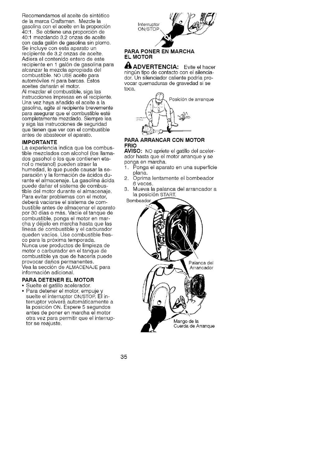 Craftsman 358.791051 manual Seincluyeconestaaparatoun, AceitesdaSar#elmotor.n, Instruccionesimpresasenelrecipiente 