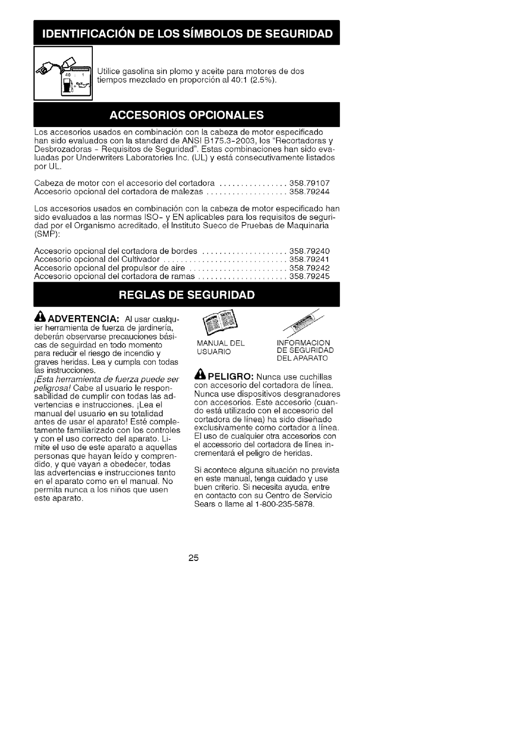 Craftsman 358.791072 manual IEsta herramienta de fuerza puede ser, Manual DEL Informacion Usuario DE Seguridad DEL Aparato 